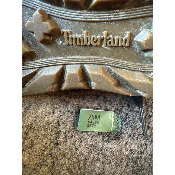 TIMBERLAND Kickadilla Black Nubuck Leather Faux Fur Lace Up Boots size 7.5 - Picture 15 of 15